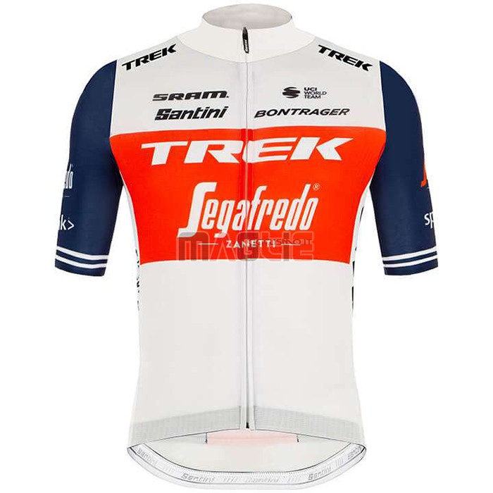 Maglia Trek Segafredo Manica Corta 2020 Bianco Scuro Blu